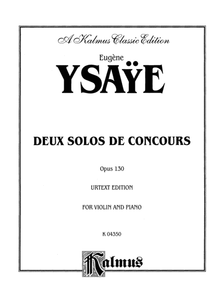 Deux Solos de Concours, Op. 130 (Urtext)
