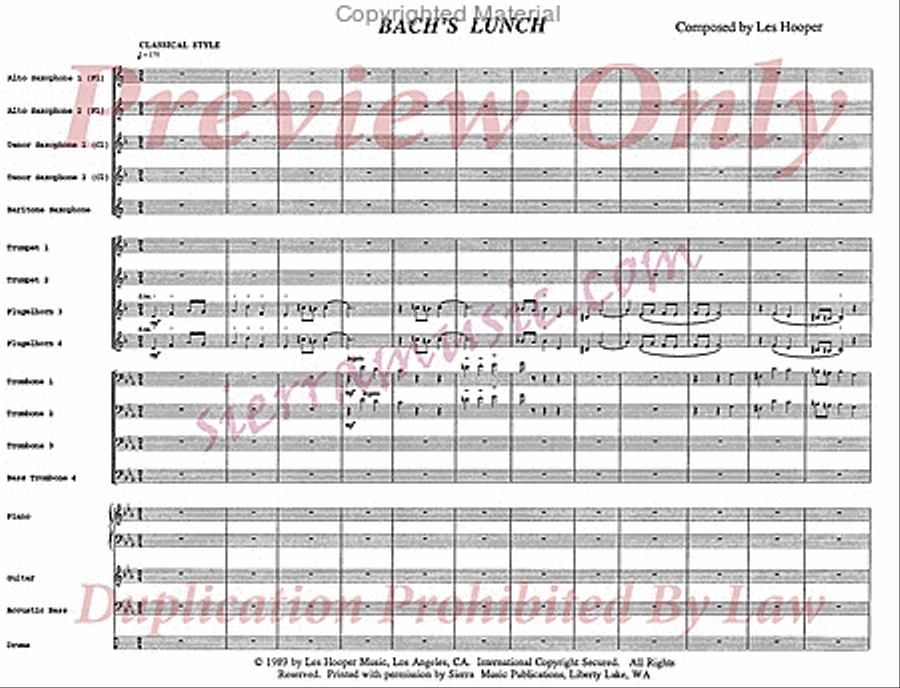 Bach's Lunch Bach's Lunch Big Band scores gallery preview page 2