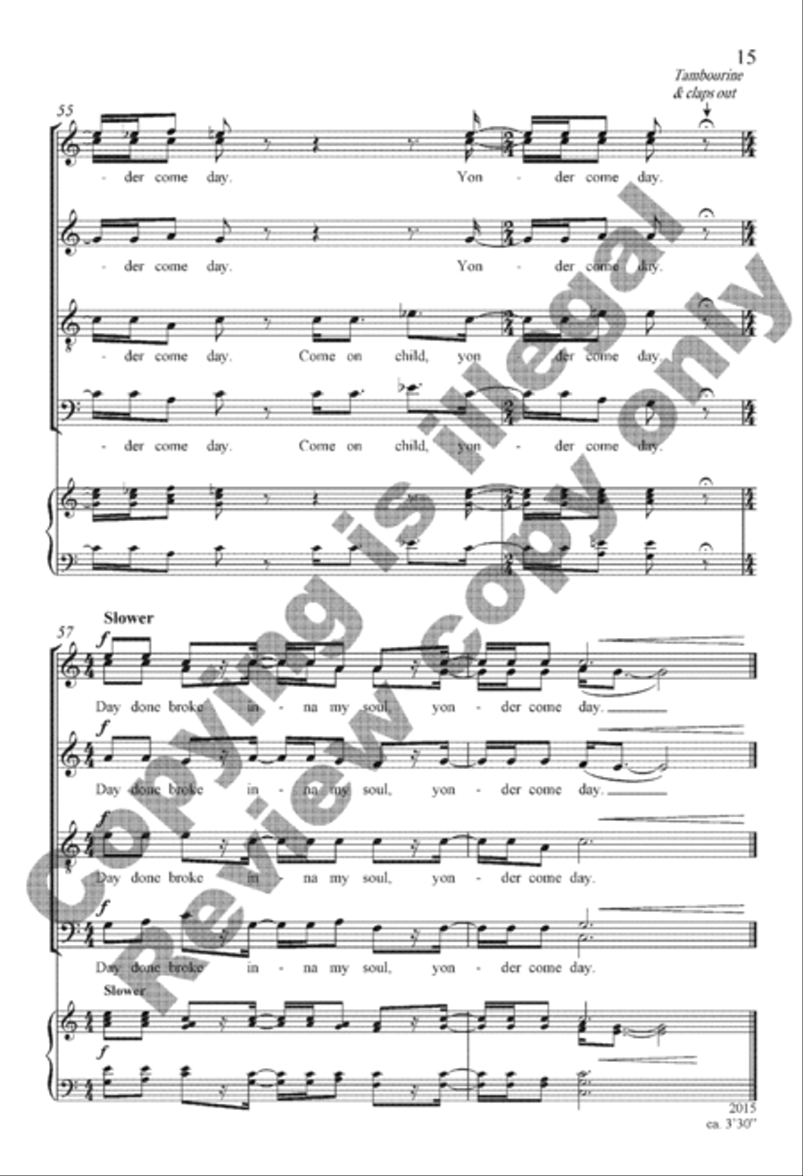 Yonder Come Day Yonder Come Day 4-Part scores gallery preview page 15