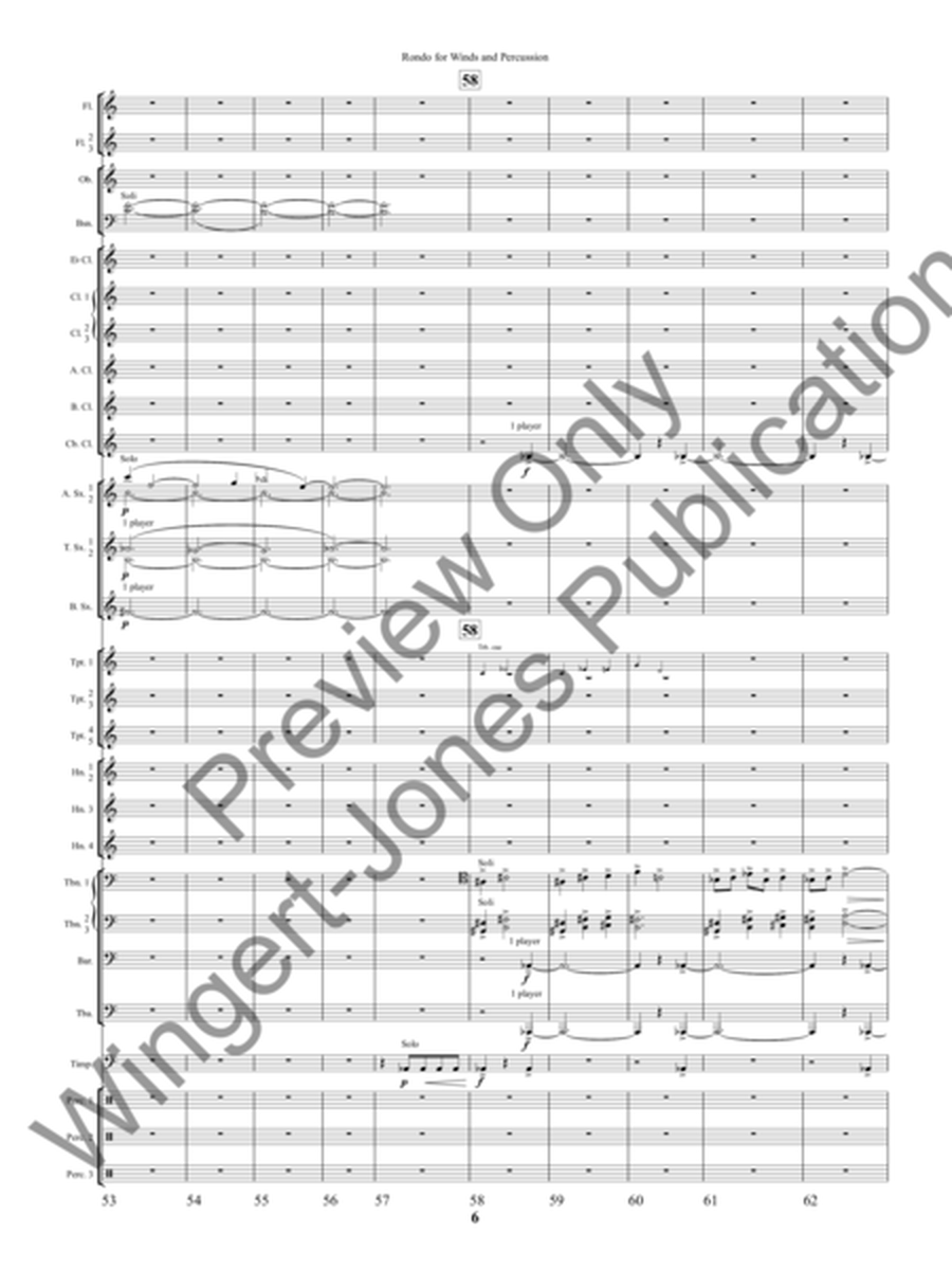 Rondo for Winds and Percussion - Full Score image number null