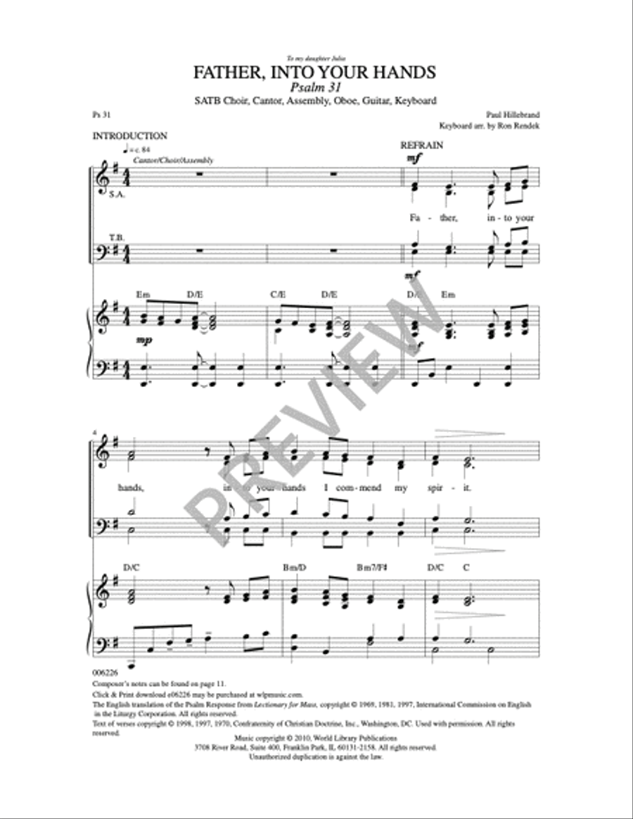 Father into Your Hands Father into Your Hands 4-Part scores gallery preview page 16