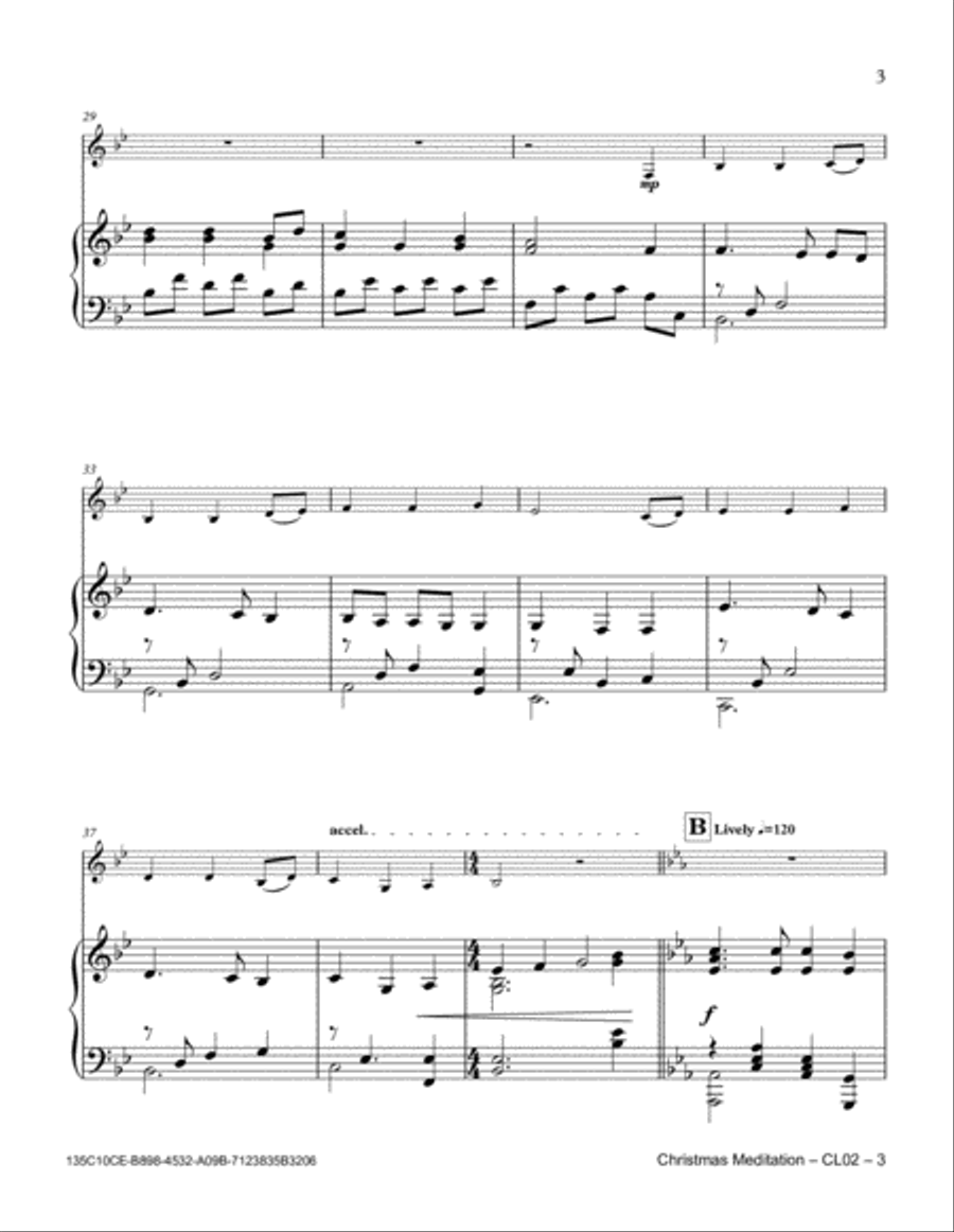 Christmas Meditation Clarinet Solo scores gallery preview page 3