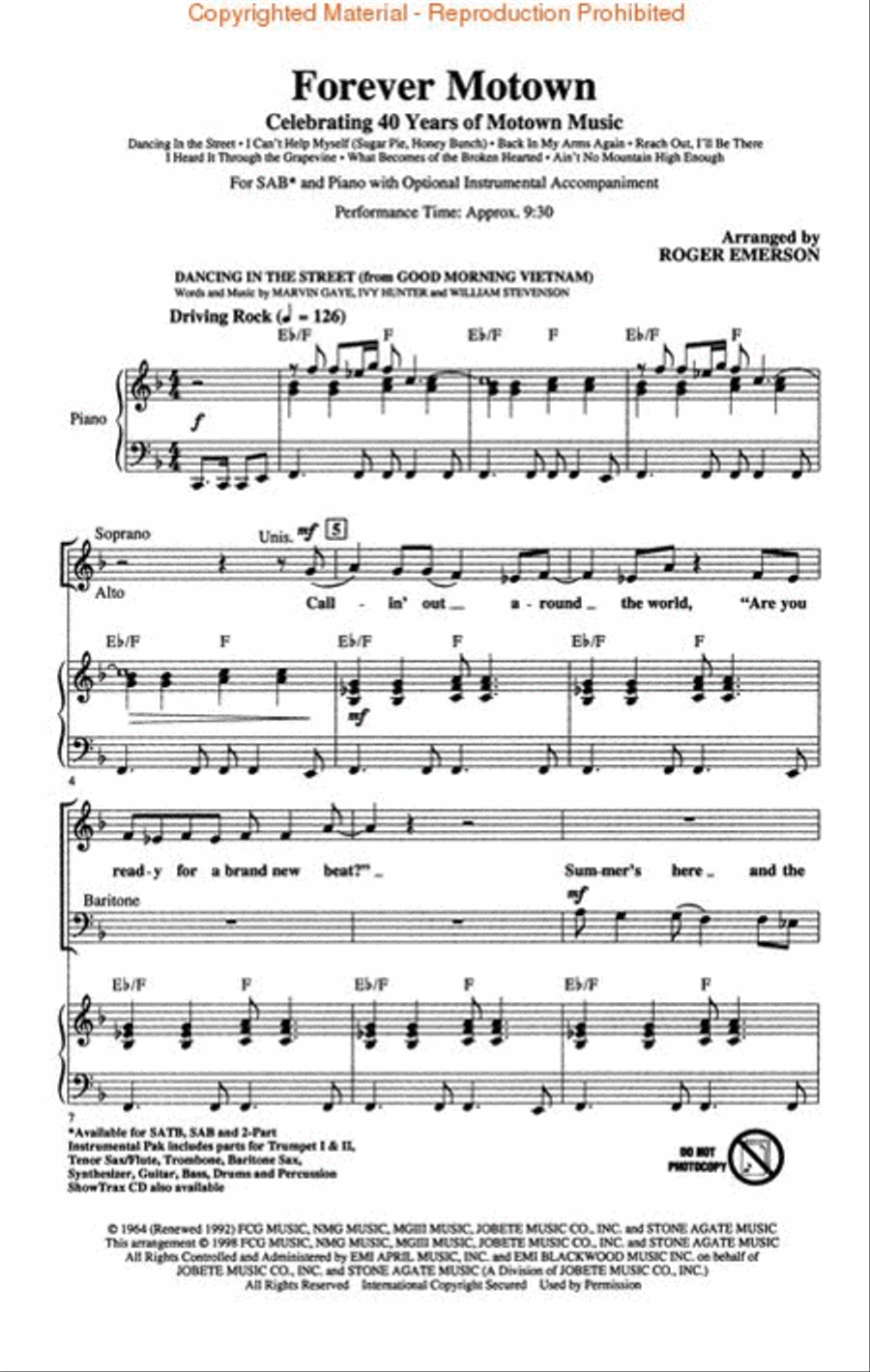 Forever Motown (Medley) 3-Part scores gallery preview page 2