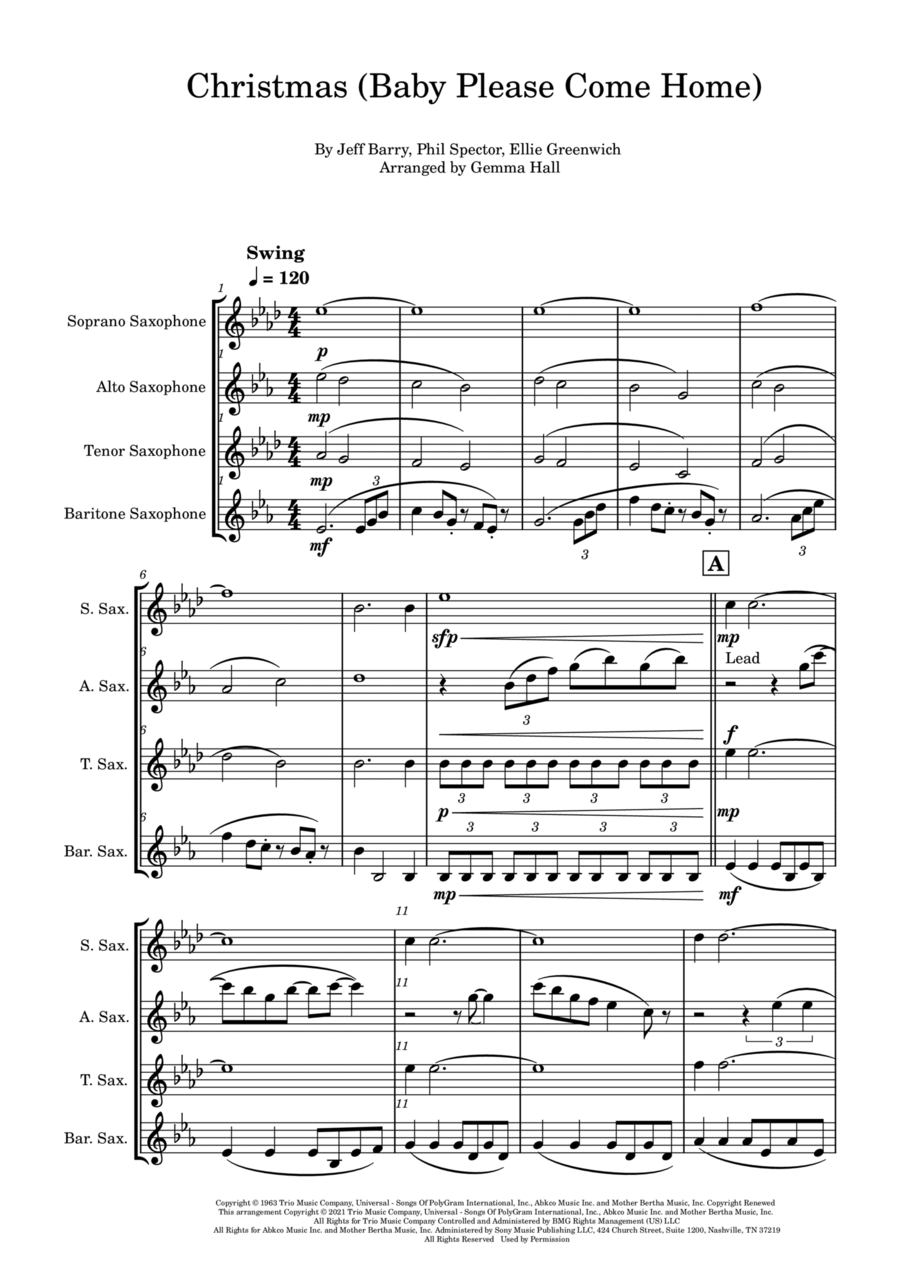 Christmas (baby Please Come Home) Christmas (baby Please Come Home) Woodwind Quartet scores gallery preview page 1