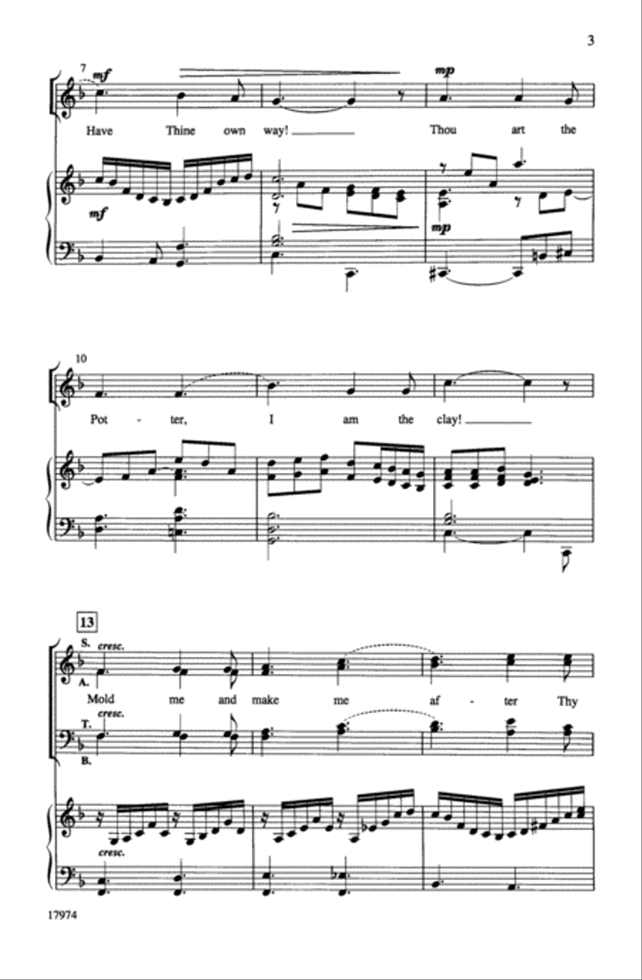 Have Thine Own Way 4-Part scores gallery preview page 3