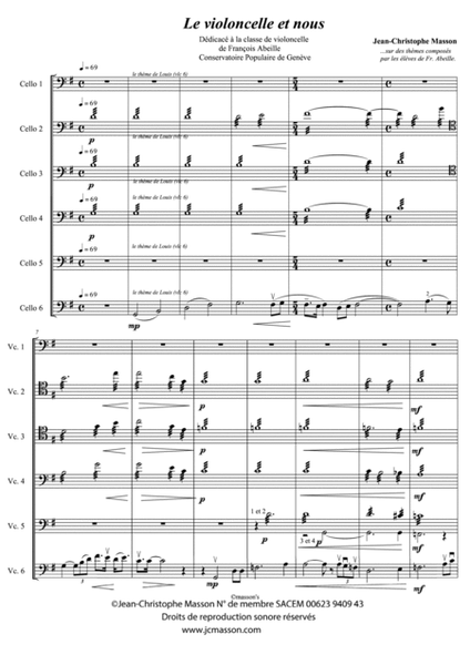 Le Violoncelle et Nous for 6 celli or more --- Score and Parts --- JCM 2013 image number null