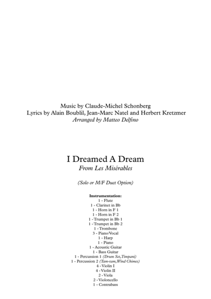 I Dreamed A Dream (Solo Voice(s) and Orchestra) image number null
