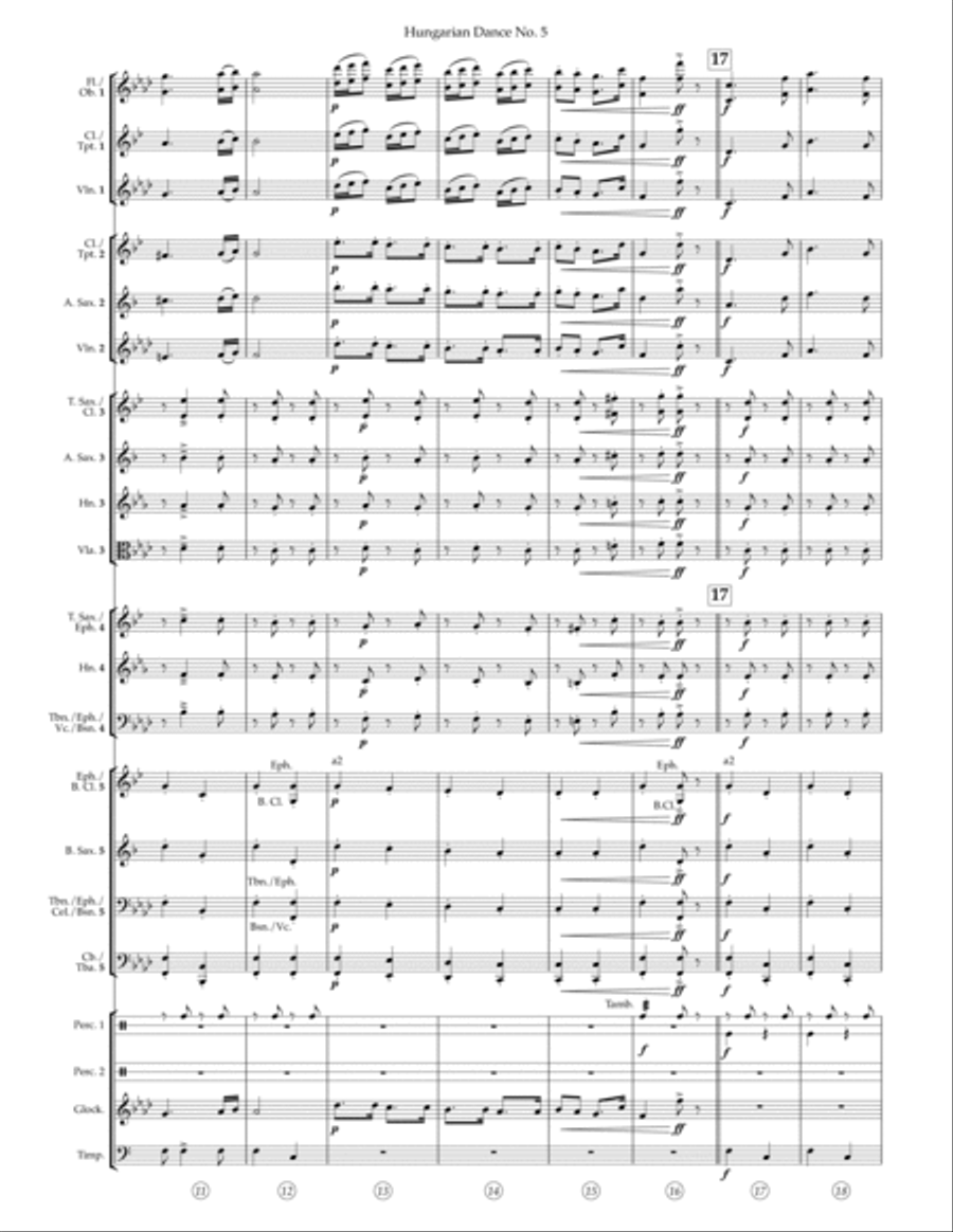 Hungarian Dance No. 5 (Flexible Instrumentation) Concert Band scores gallery preview page 6