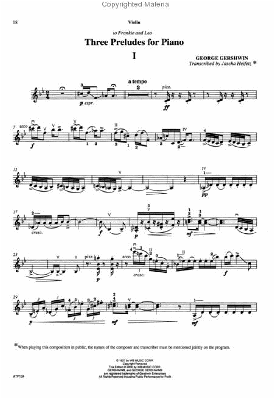 Heifetz Plays Gershwin Violin Solo scores gallery preview page 2