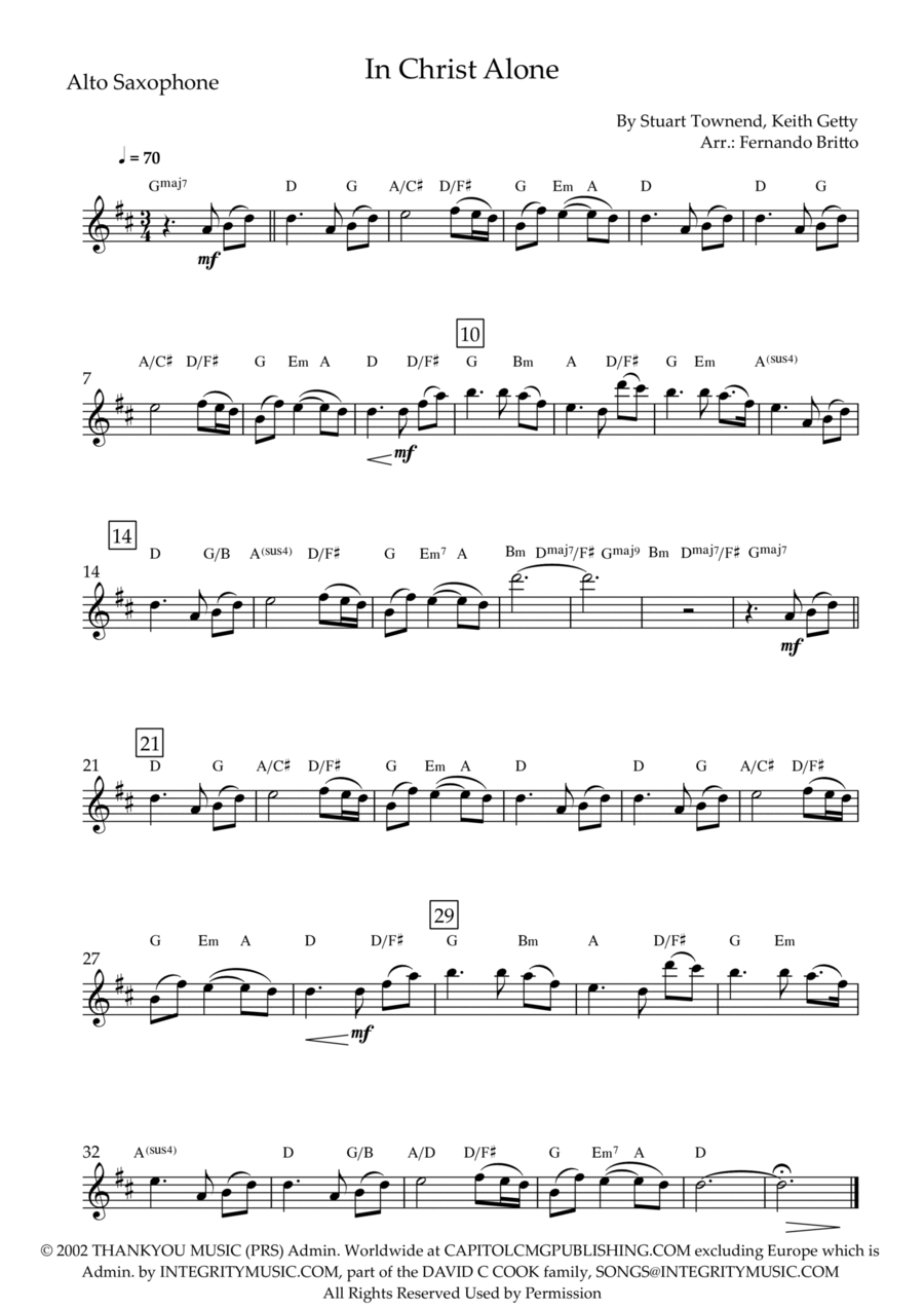 In Christ Alone Alto Saxophone scores gallery preview page 1