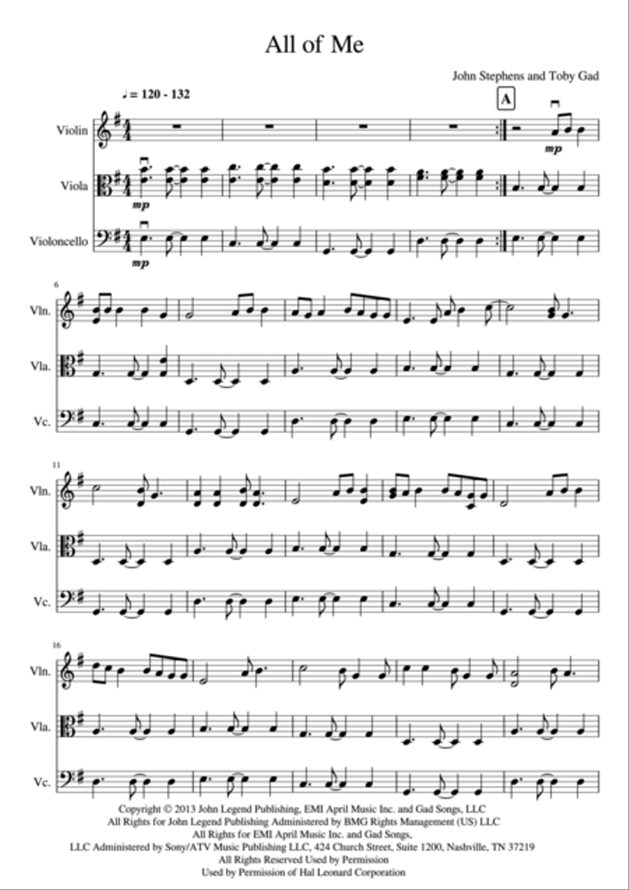 All Of Me All Of Me String Trio scores gallery preview page 2