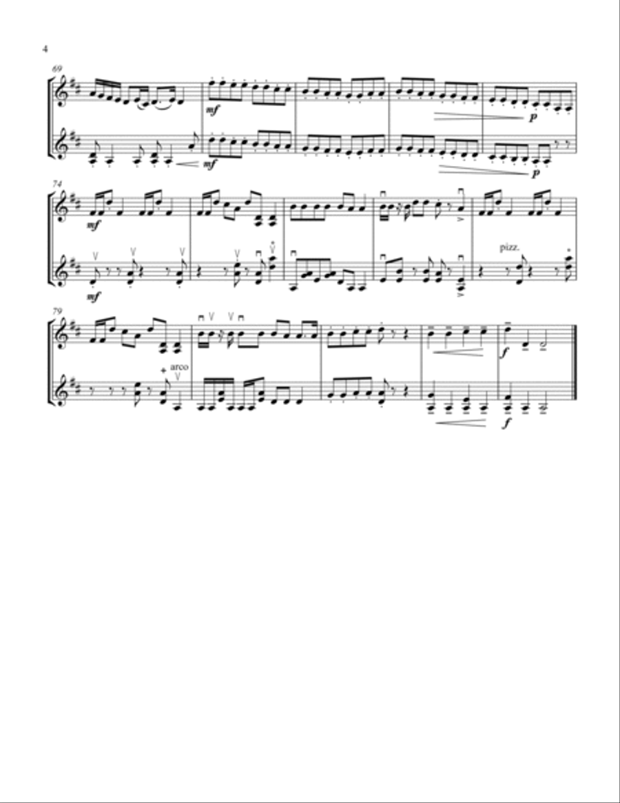 Jingle Bells Jingle Bells String Duet scores gallery preview page 5