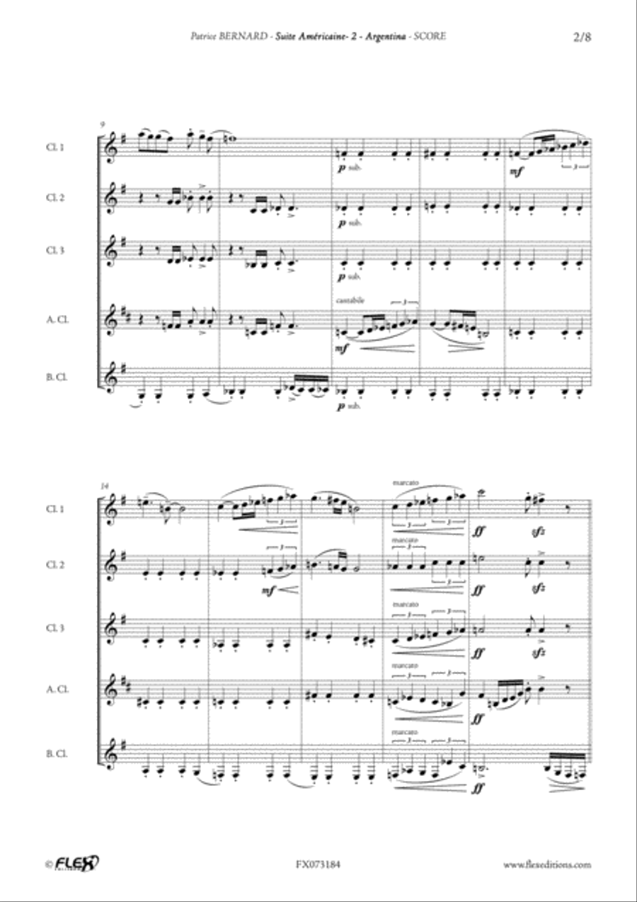 Suite Americaine - 2 B-Flat Clarinet scores gallery preview page 3