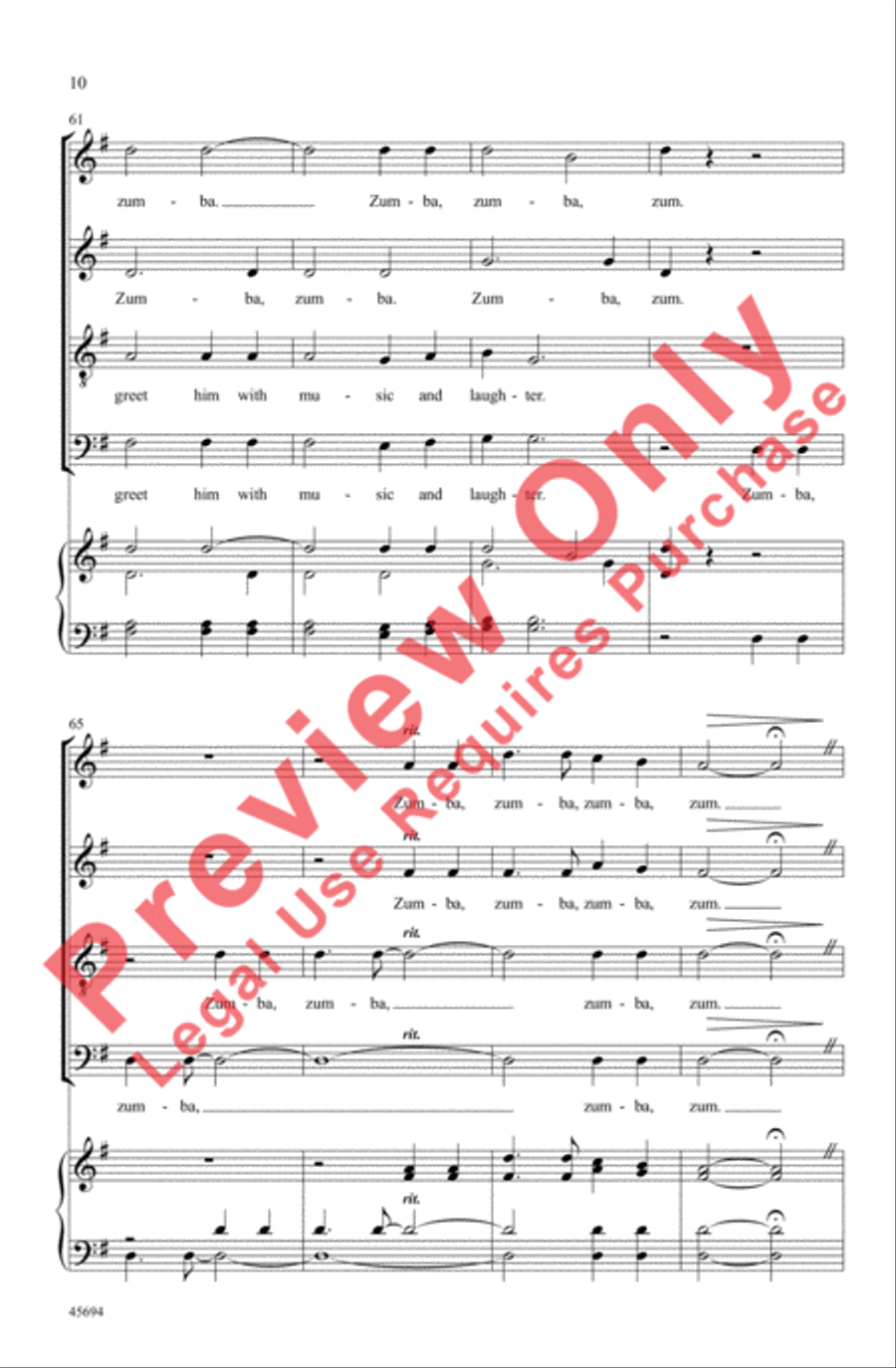 Zumba, Zumba 4-Part scores gallery preview page 10