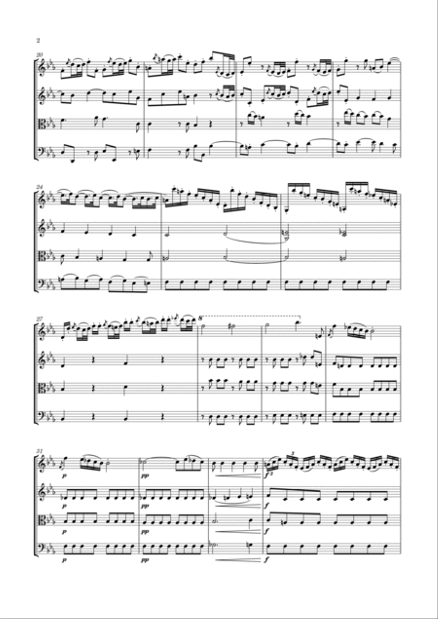 Haydn - String Quartet in E flat major, Hob.III:20 ; Op.9 No.2 String Quartet scores gallery preview page 3