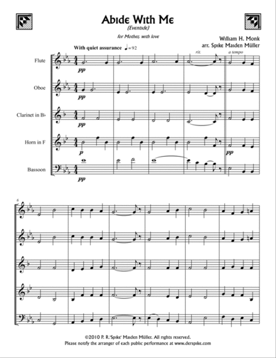 Abide With Me Woodwind Quintet scores gallery preview page 2