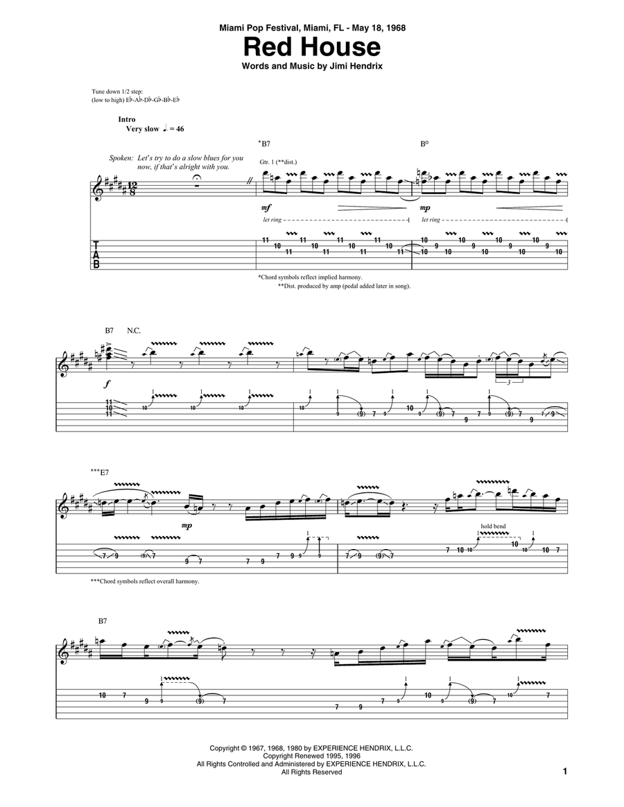 Red House Acoustic Guitar scores gallery preview page 1