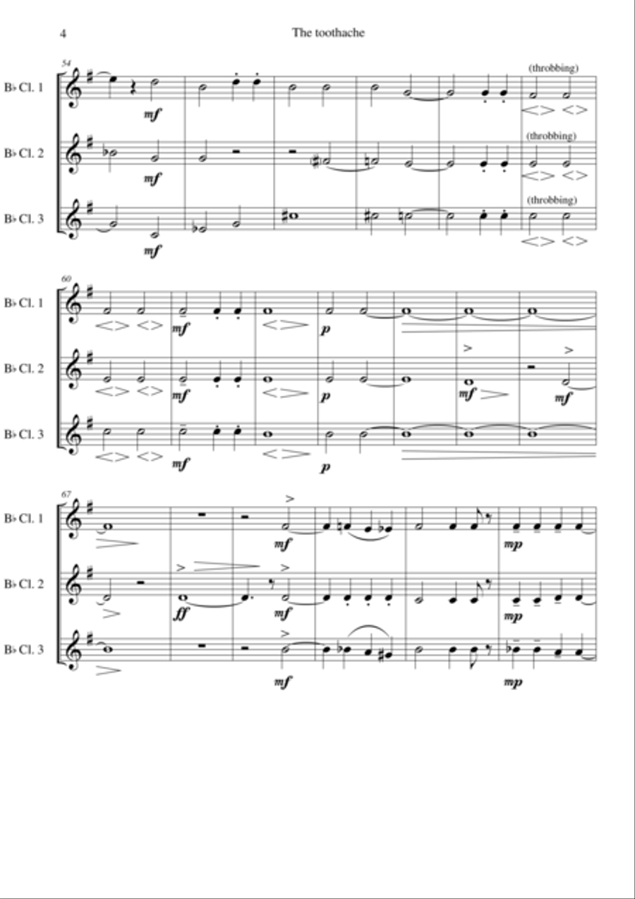 The toothache for clarinet trio Clarinet Trio scores gallery preview page 4