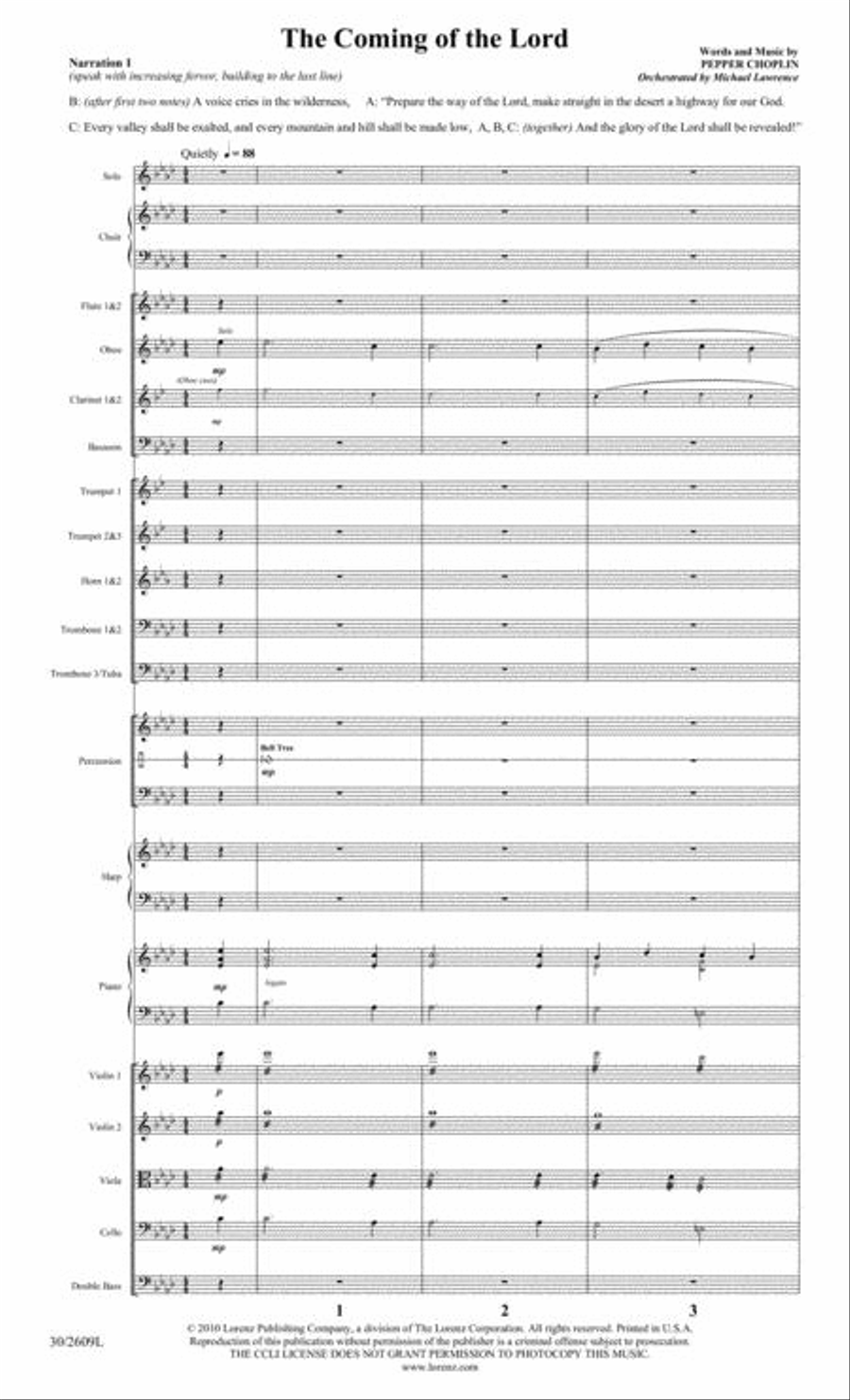 Night of the Father's Love - Orchestral Score and Parts