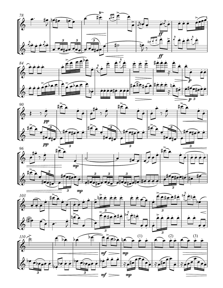 Joyeuse Marche for Two Flutes Flute Duet scores gallery preview page 4