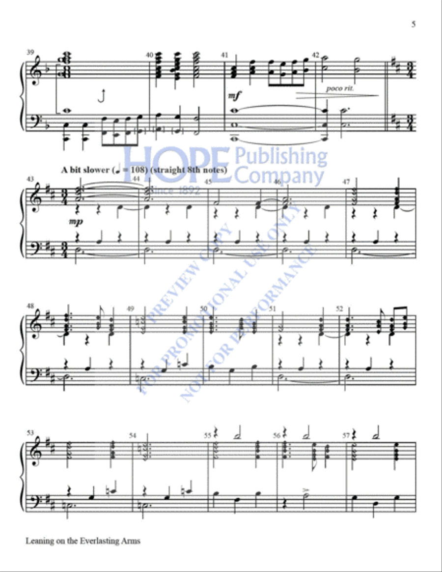 Leaning on the Everlasting Arms Handbell Choir scores gallery preview page 6