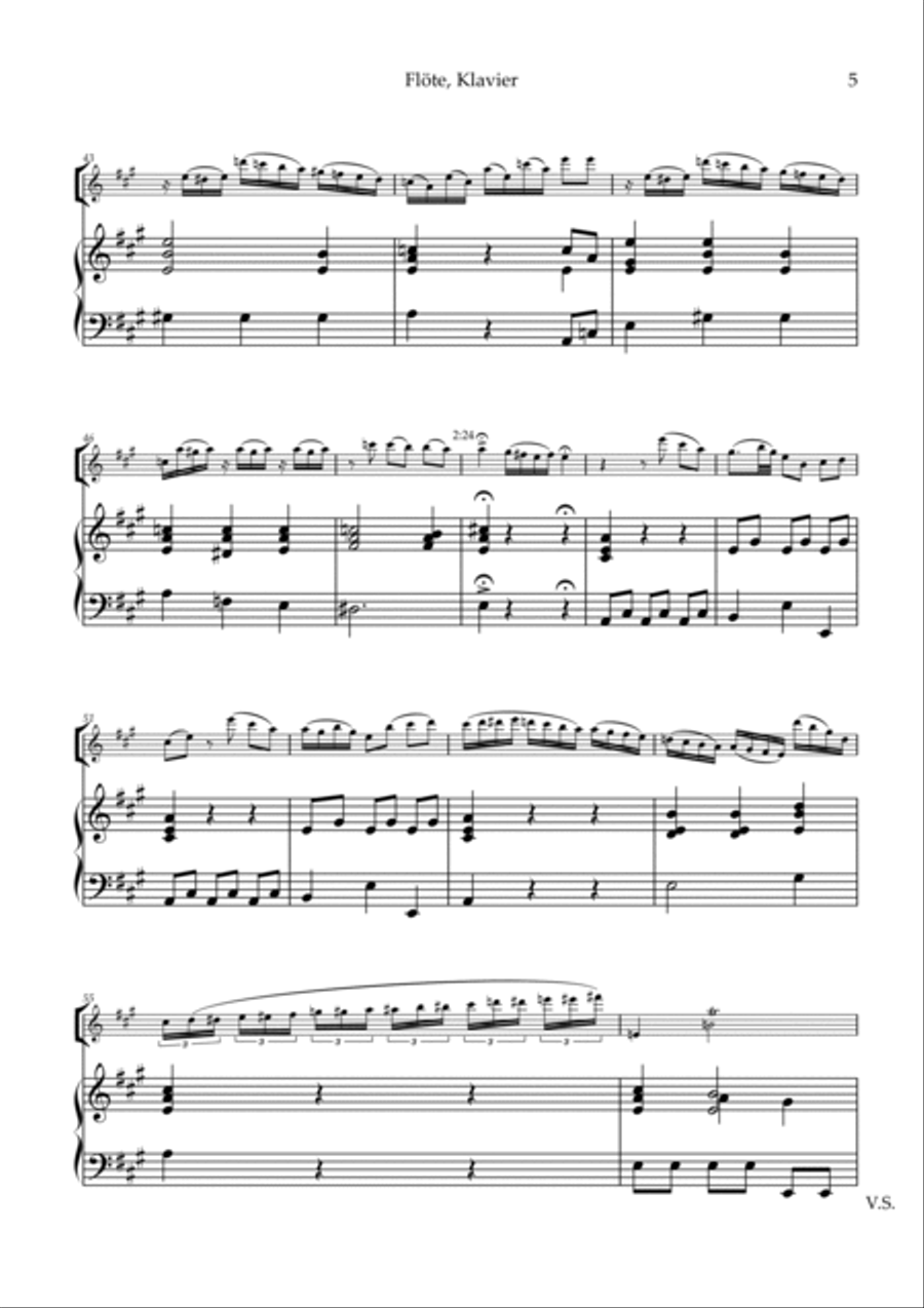 Sonata V Part 2 for Flute Flute Solo scores gallery preview page 5