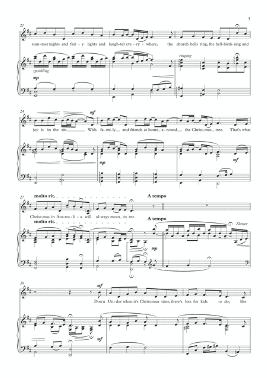 Christmas In Australia Unison Choir scores gallery preview page 4