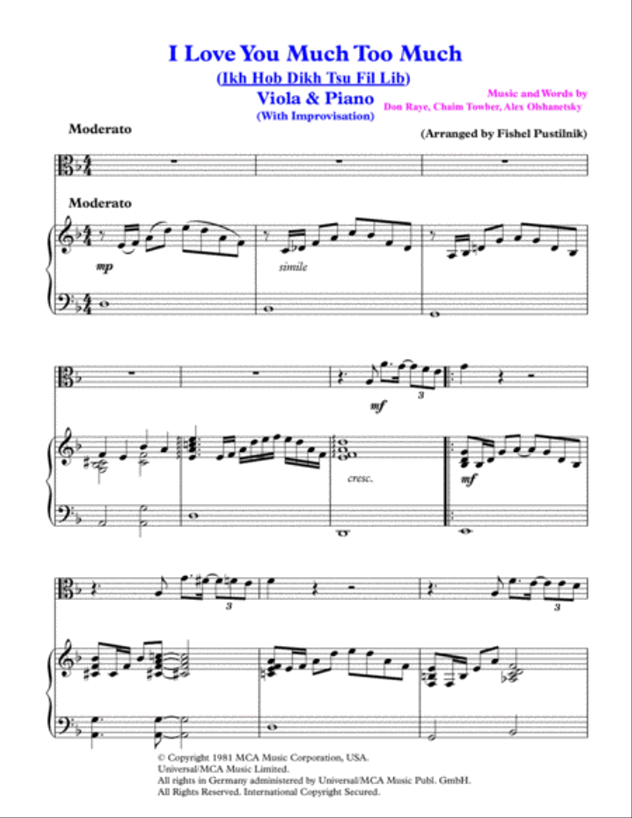 I Love You Much Too Much Viola scores gallery preview page 2