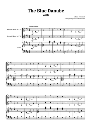 The Blue Danube - French Horn Duet with Piano and Chord Notations
