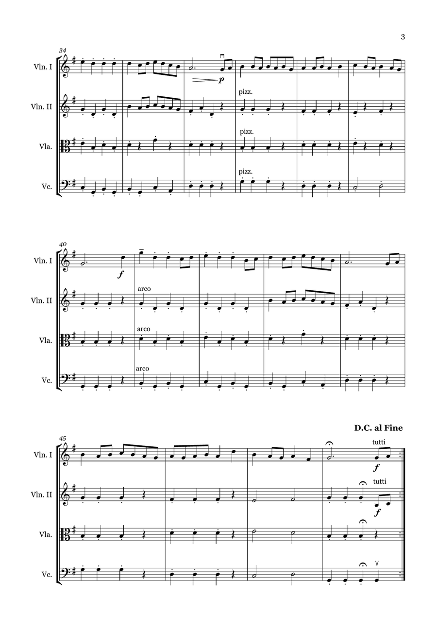 Peasant dance (from Peasant cantata) - Junior string orchestra String Orchestra scores gallery preview page 3