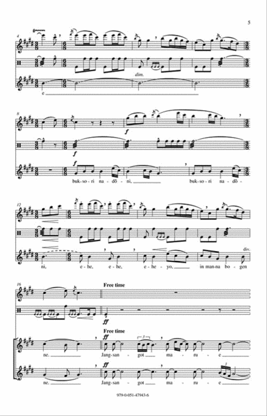 Drumbeat and Willowsong 2-Part scores gallery preview page 4