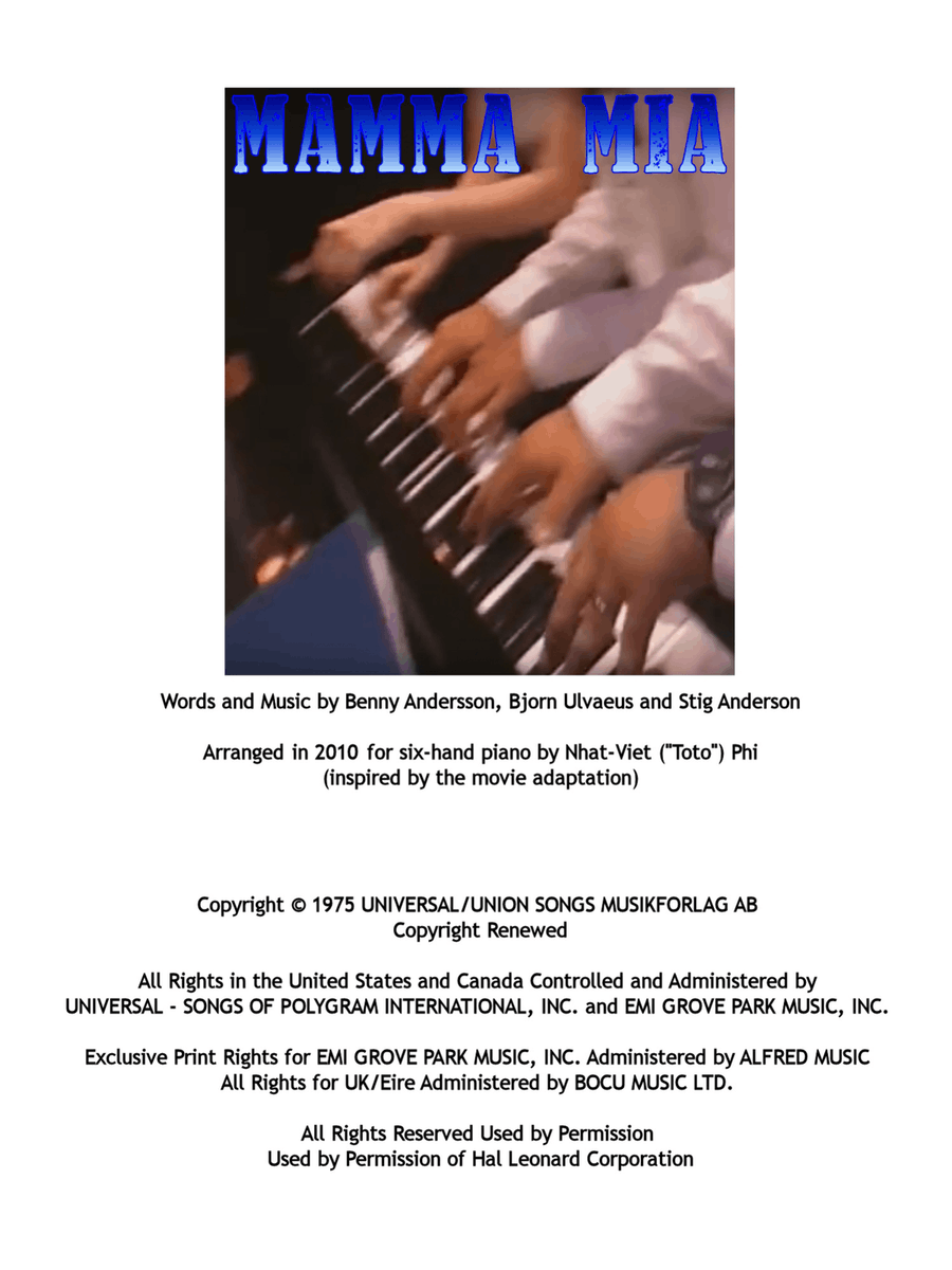 Mamma Mia Small Ensemble scores gallery preview page 1