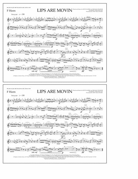 Lips Are Movin - F Horn