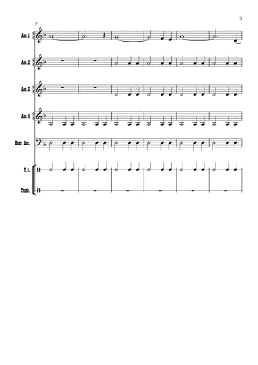 Last Of The Mohicans (main Theme) Large Ensemble scores gallery preview page 3