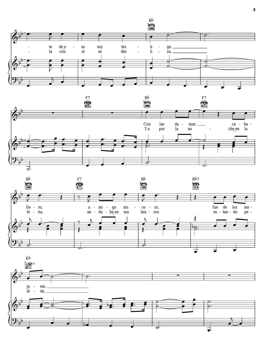 Bandido De Amores Piano, Vocal, Guitar scores gallery preview page 3