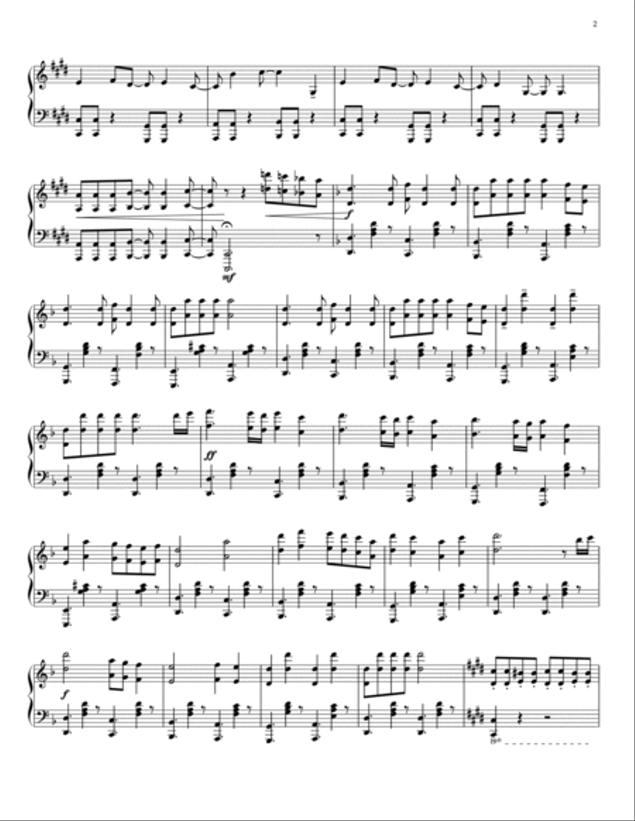 MY WAR -shingeki no kyojin Piano Solo scores gallery preview page 2