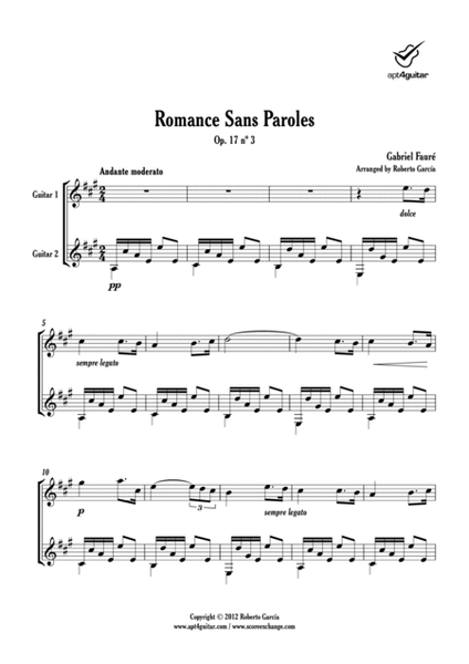 Romance Sans Paroles Op. 17 nº 3 image number null