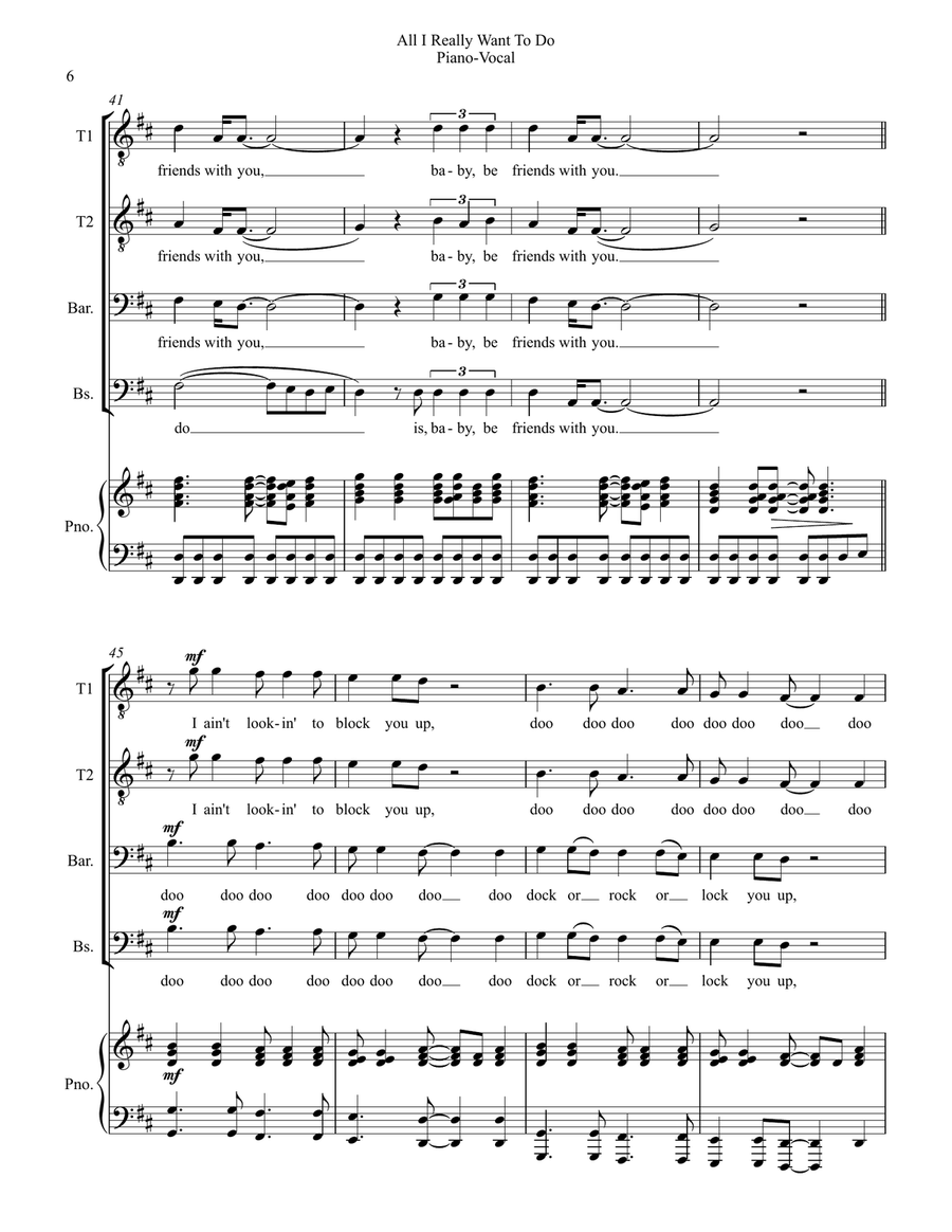 All I Really Want To Do TTBB scores gallery preview page 6