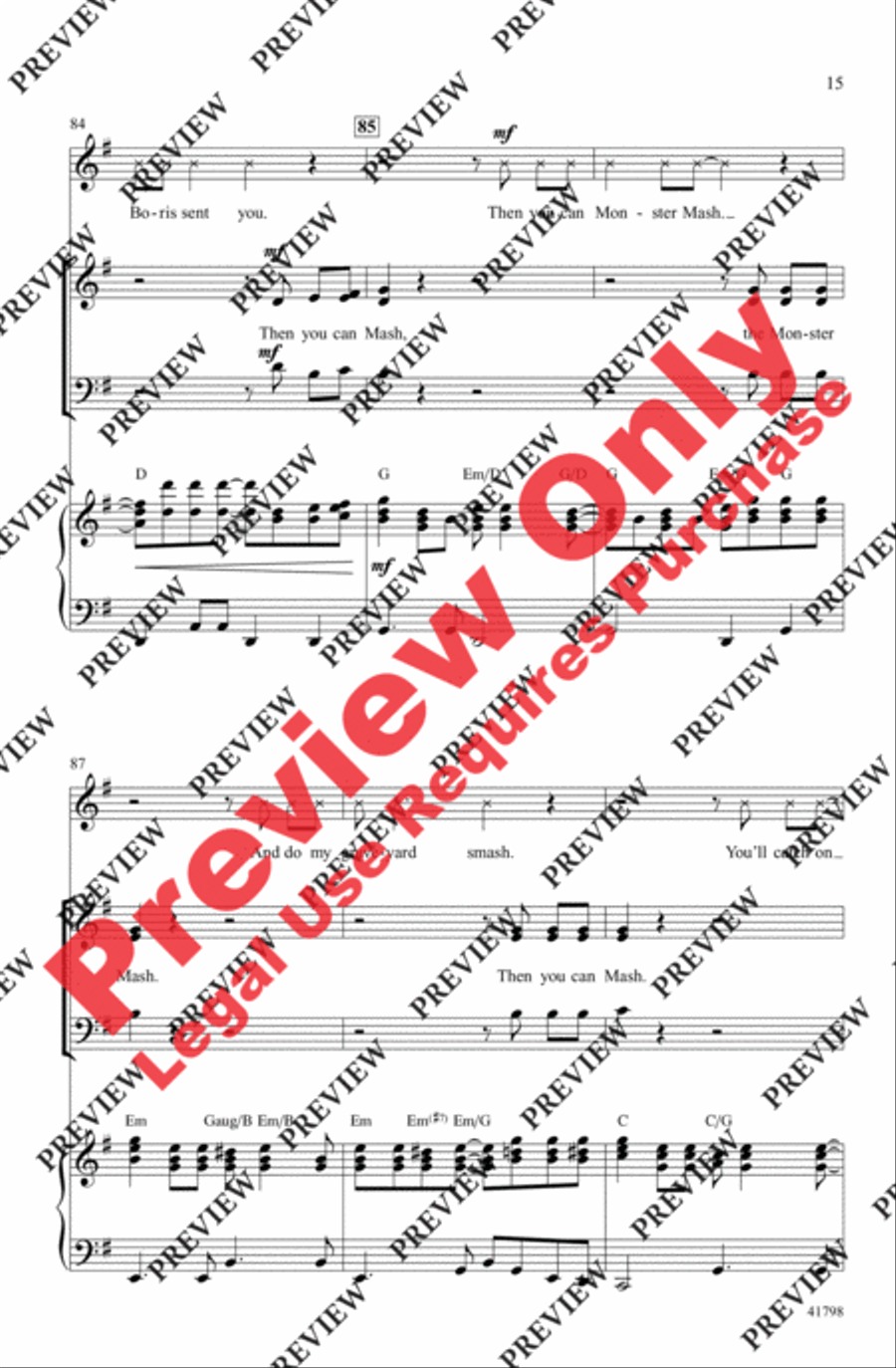 Monster Mash - SoundTrax CD (CD only) Choir scores gallery preview page 15