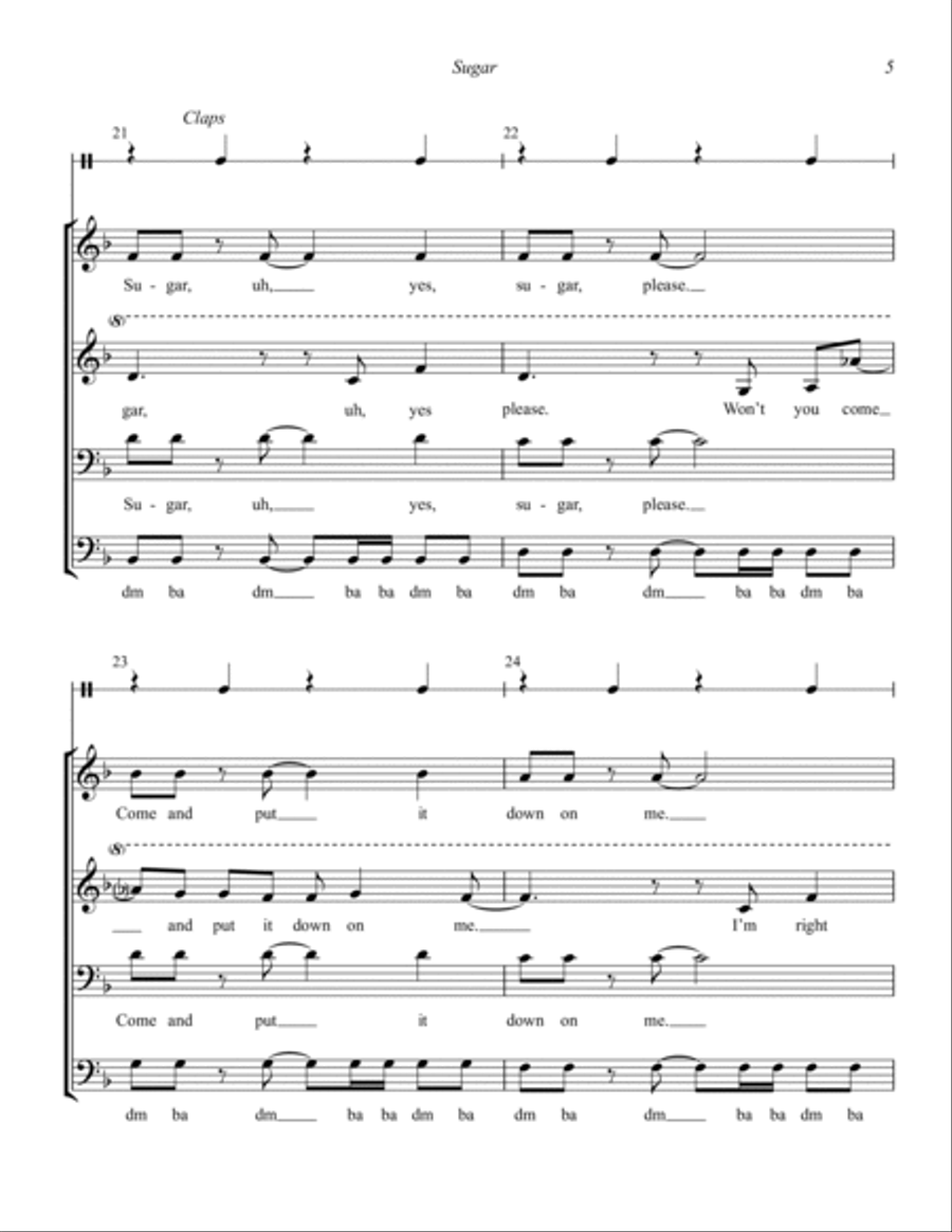 Sugar (arr. Wayne Grimmer) 4-Part scores gallery preview page 5
