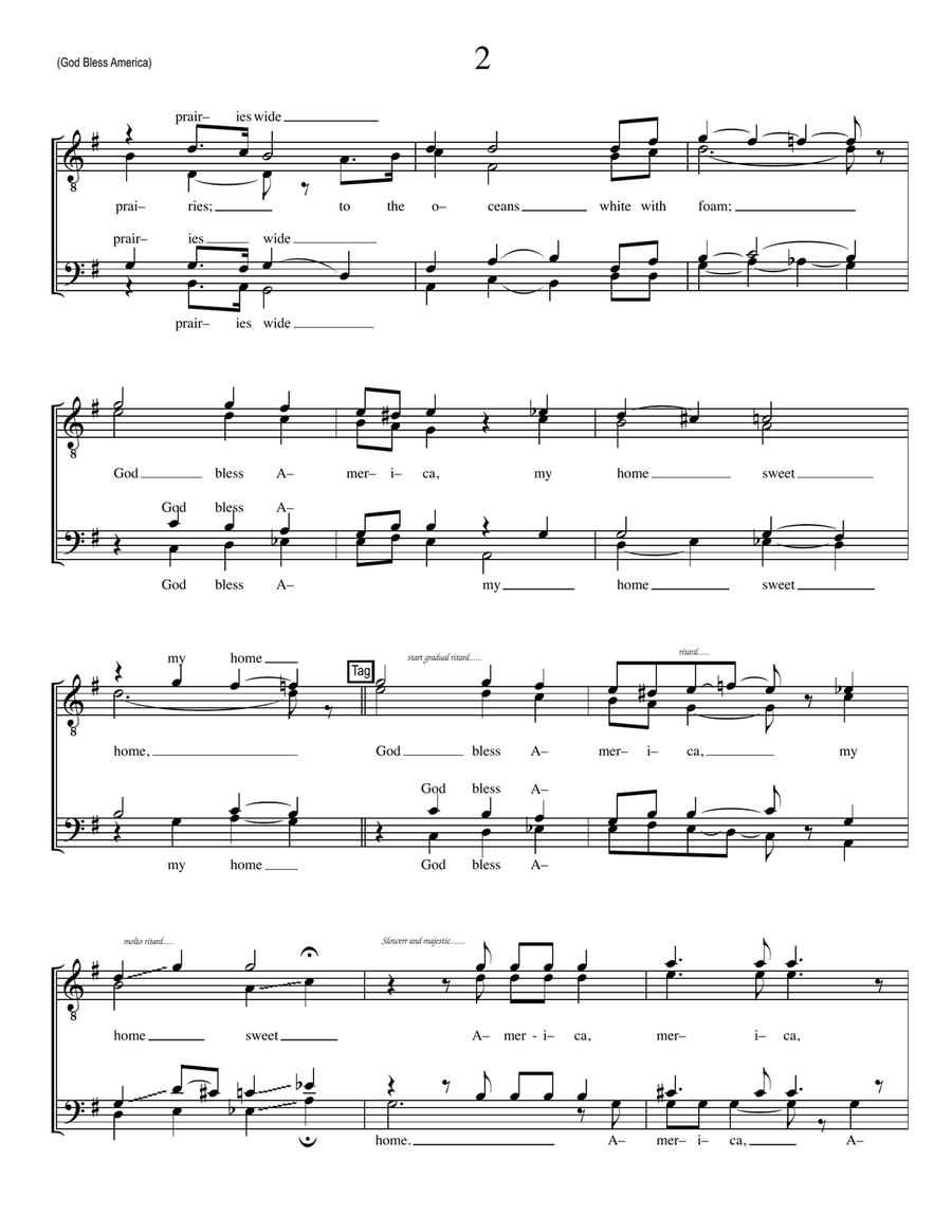 God Bless America TTBB scores gallery preview page 2
