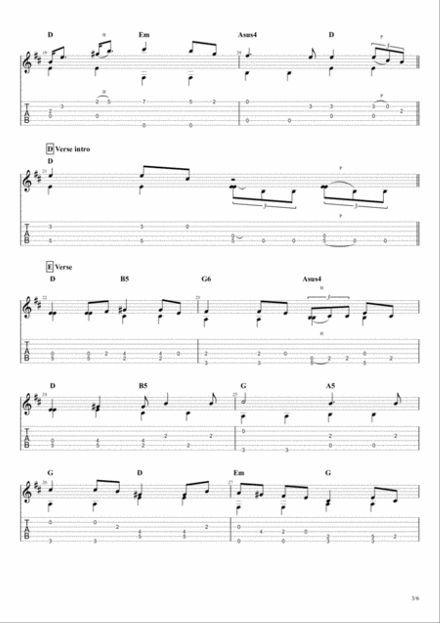 Loch Lomond, for solo fingerstyle guitar image number null