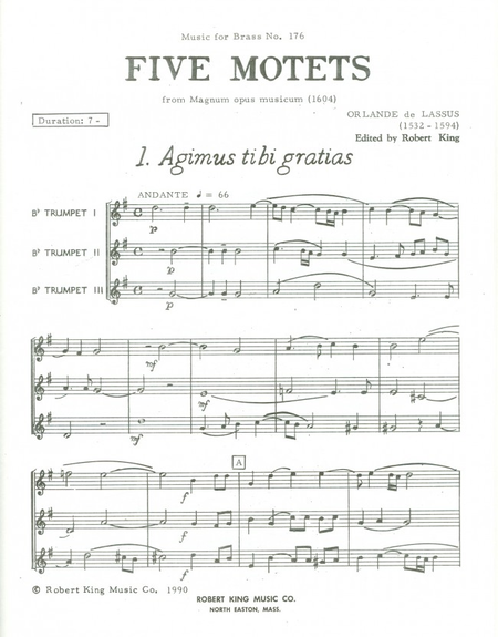 5 Motets - 3 Trumpets