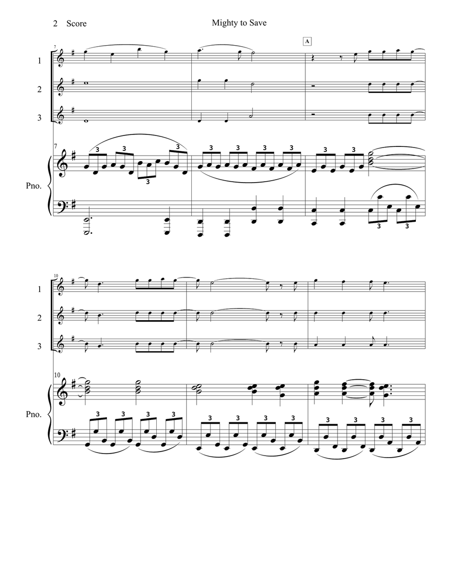 Mighty To Save Woodwind Trio scores gallery preview page 3