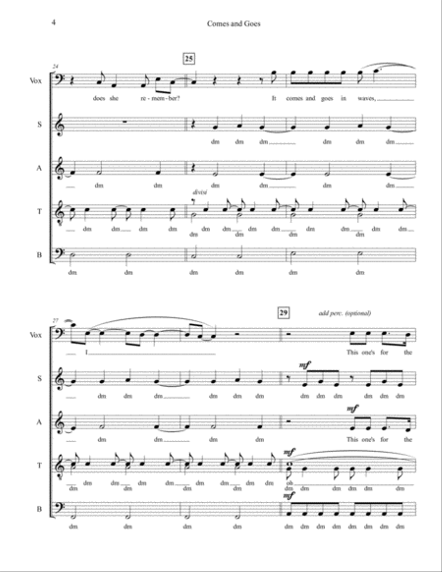 Comes And Goes (in Waves) Divisi scores gallery preview page 4