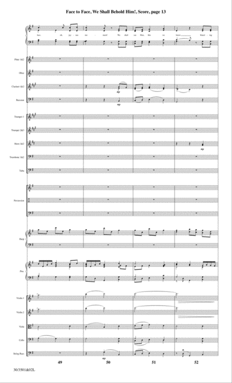 Face to Face, We Shall Behold Him! - Orchestral Score and CD with Printable Parts