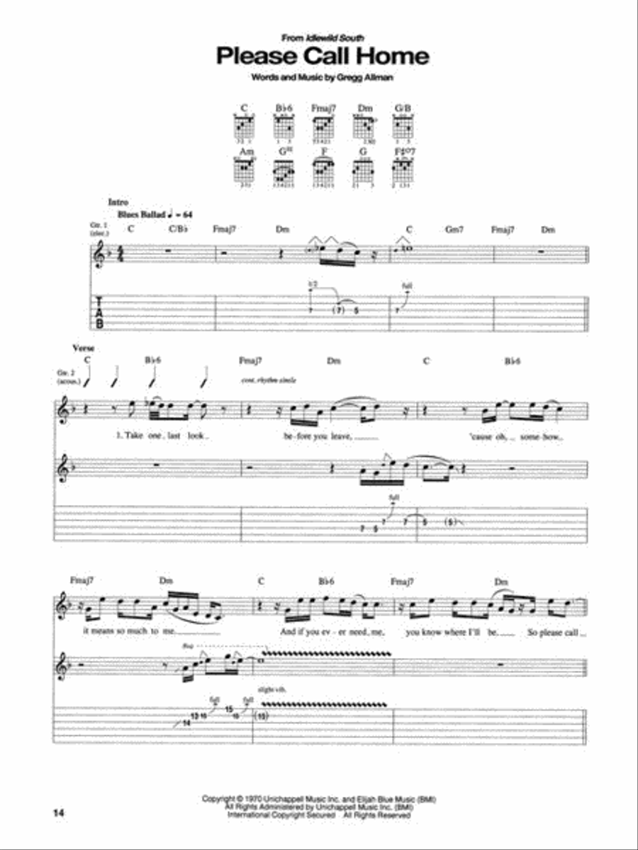 The Allman Brothers Band – The Definitive Collection for Guitar – Volume 3 Electric Guitar scores gallery preview page 13