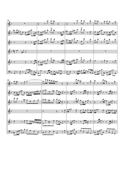 Aria: Erholet euch, betrübte Stimmen from Cantata BWV 103 (arrangement for 6 recorders)