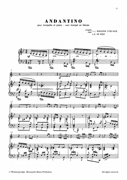 Selected Works for Trumpet and Piano
