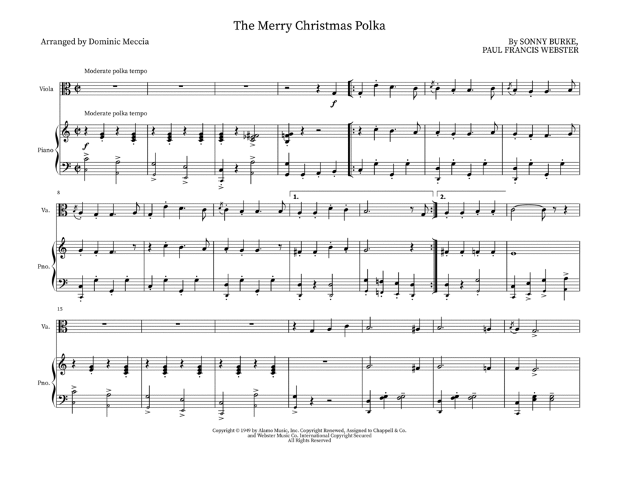 The Merry Christmas Polka String Duet scores gallery preview page 1